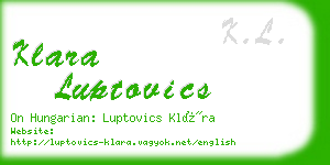 klara luptovics business card